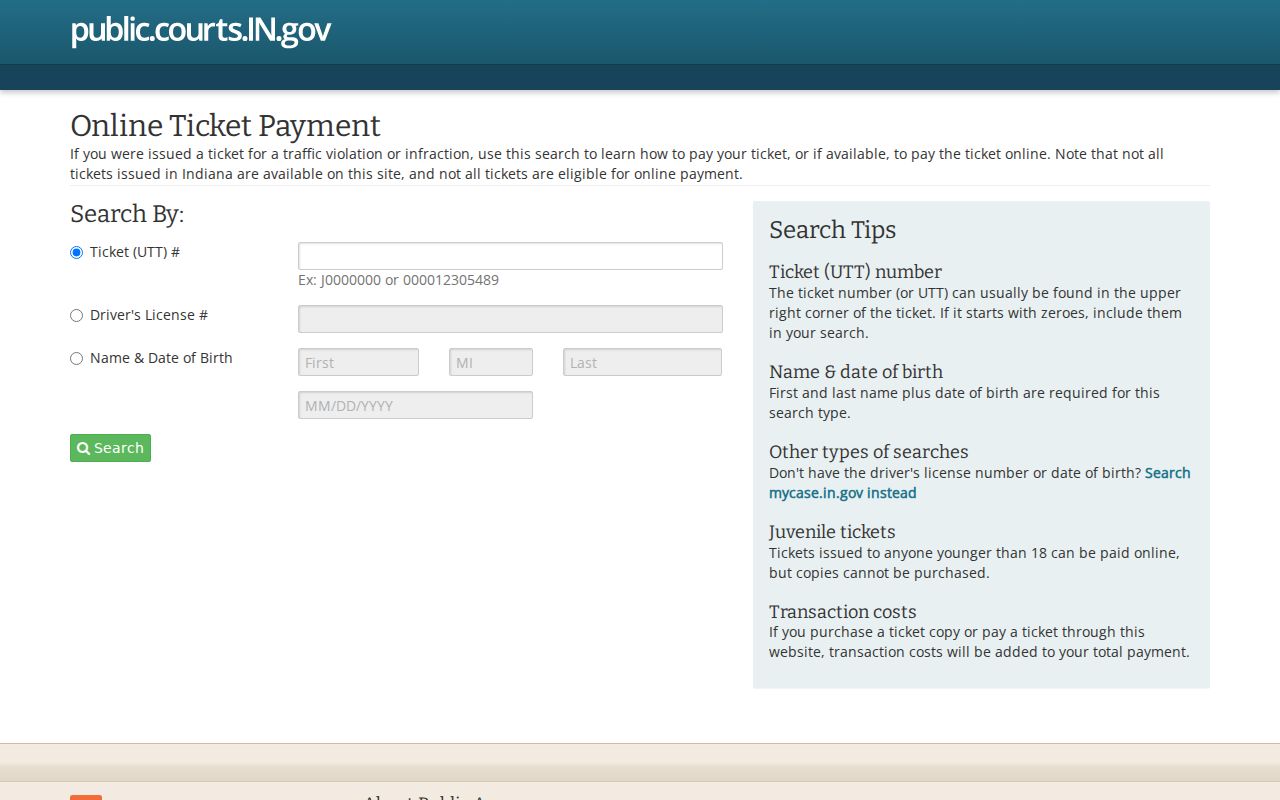 Benton County traffic warrant citation search and payment portal