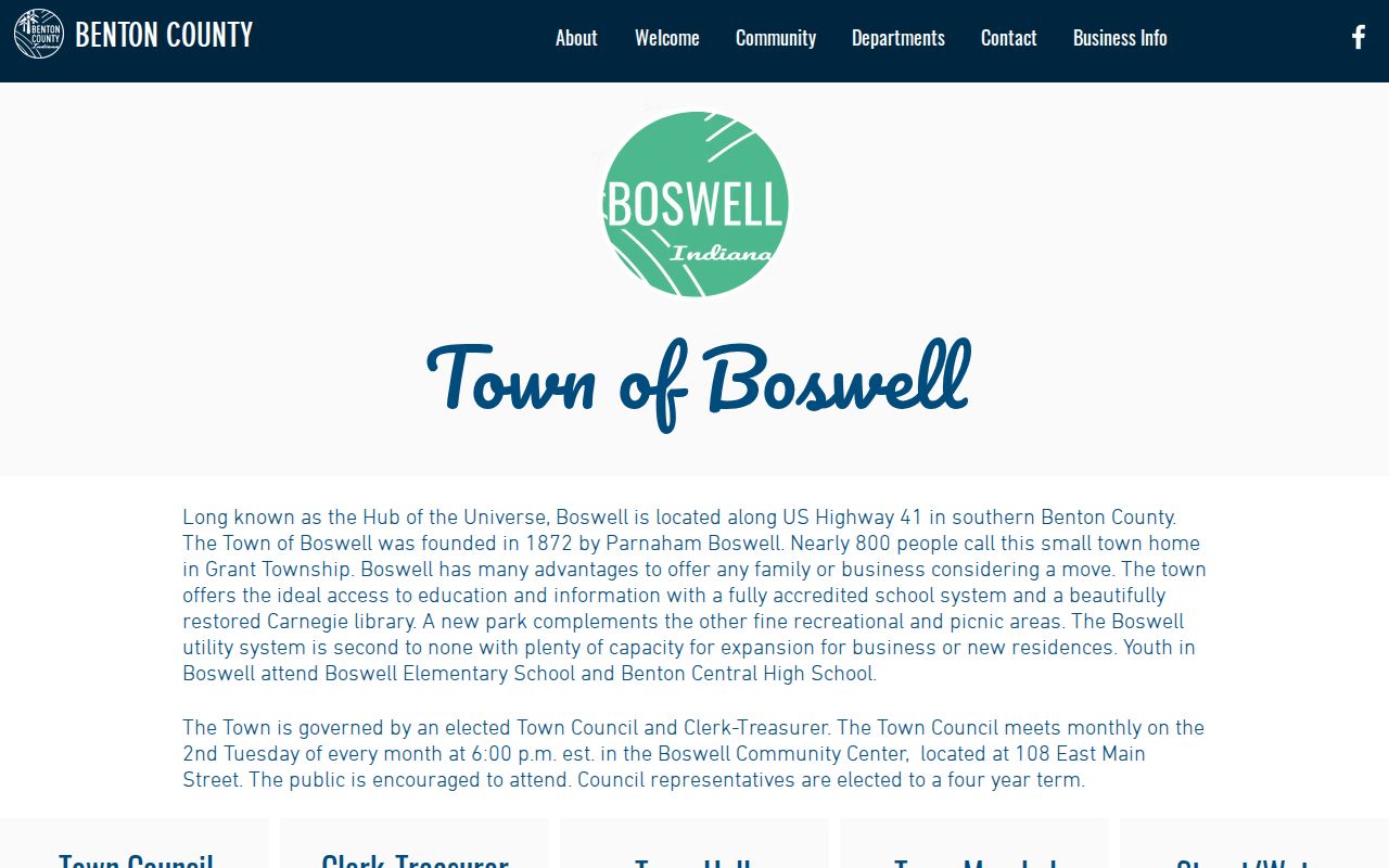 Boswell warrant records town hall and marshal contact page